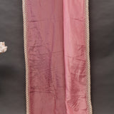 Pink Georgette Saree With Hand Embroidered Pearl Medallion Border
