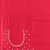 Rani Pink Georgette Saree With All Over Hand Embroidered Pearl Trellis Pattern