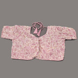 Dusty Mauve Organza Saree With Heavy Hand Embroidered Pearl Floral Border