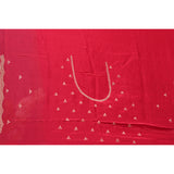 Pink Georgette Saree With All Over Hand Embroidered Butti And Chevron Border