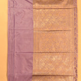 Mauve Purple Gold Zari Floral Jaal Pure Silk Banarasi Saree