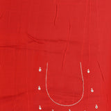 Red Georgette Saree With Hand Embroidered Mirror Work Border