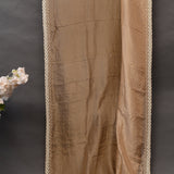Beige Georgette Saree With Hand Embroidered Pearl Medallion Border