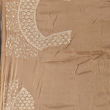Beige Georgette Saree With Hand Embroidered Pearl Medallion Border