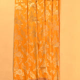 Yellow Gold Zari Shikargah Pure Silk Banarasi Saree With Rust Orange Contrast Border