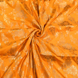 Yellow Gold Zari Shikargah Pure Silk Banarasi Saree With Rust Orange Contrast Border