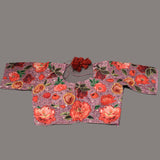 Mauve Pink Organza Saree With Hand Embroidered Floral Booti And Antique Gold Leaf Border