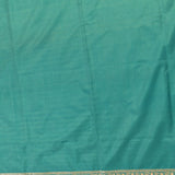 Navy Blue & Turquoise Gold Zari Floral Jaal Pure Silk Banarasi Saree With Contrast Teal Pallu