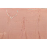 Peach Hand Embroidered Silver Vine Floral Saree