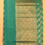 Teal Green Dual Tone Zari All-Over Floral Jaal Pure Silk Banarasi Saree With Dense Floral Pallu