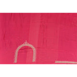 Pink-Red Saree With Multi-Row Gold Embroidered Border