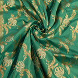 Teal Green Dual Tone Zari All-Over Floral Jaal Pure Silk Banarasi Saree With Dense Floral Pallu