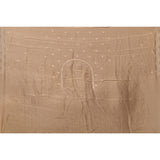 Tan Organza Hand Embroidered Minimal Booti Scalloped Border Saree