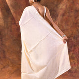 White Floral Silk Blend Saree