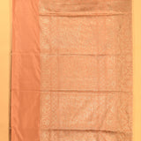 Peach Copper Zari All-Over Floral Jaal Pure Silk Banarasi Saree With Self Woven Pallu