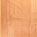Peach Copper Zari All-Over Floral Jaal Pure Silk Banarasi Saree With Self Woven Pallu