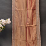 Dusty Rose Tie-Dye Saree With Hand Embroidered Multi-Row Border