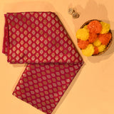 Maroon Gold Zari All-Over Floral Butti Pure Silk Banarasi Saree With Diamond Jaal Pallu