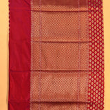 Maroon Gold Zari All-Over Floral Butti Pure Silk Banarasi Saree With Diamond Jaal Pallu