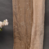 Beige Hand Embroidered Georgette Saree With Floral Creeper Work