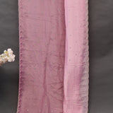 Pink Hand Embroidered Georgette Saree With Scalloped Silver Border