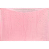 Pink Hand Embroidered Georgette Saree With Scalloped Silver Border