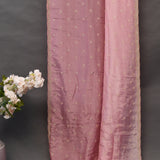 Pink Hand Embroidered Georgette Saree With Scalloped Zari Border