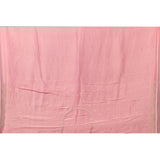 Pink Hand Embroidered Georgette Saree With Scalloped Zari Border