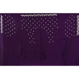 Deep Purple Hand Embroidered Saree With Silver Star Motifs