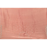 Dusty Rose Hand Embroidered Saree With Geometric Zigzag Border