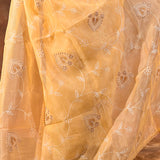 Light Yellow Floral Tissue Organza Saree