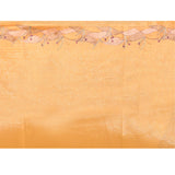 Golden Yellow Embroidered Tissue Silk Saree