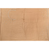 Beige Hand Embroidered Saree With Pearl Diamond Border