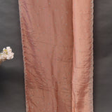 Peach Georgette Saree With All Over Hand Embroidered Star Motifs And Scalloped Border