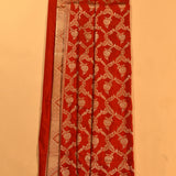 Red Dual Tone Zari Floral Jaal Pure Silk Banarasi Saree With Geometric Diamond Zari Pallu