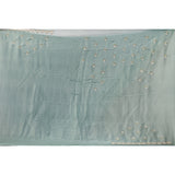 Sage Green Georgette Saree With Hand Embroidered Floral Butti And Scalloped Border