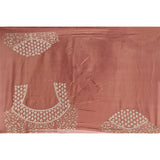 Mauve Brown Georgette Saree With Hand Embroidered Pearl Medallion Border
