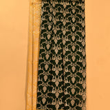 Dark Green & Mustard Gold Zari Floral Jaal Pure Silk Banarasi Saree With Contrast Mustard Pallu