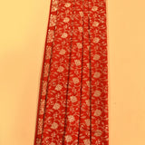 Red Dual Tone Silver & Gold Zari Floral Jaal Pure Silk Banarasi Saree With Oval Paisley Pallu