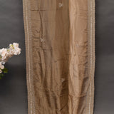 Golden Beige Georgette Saree With Heavy Hand Embroidered Sequin Border