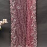 Dusty Pink Net Saree With All Over Hand Embroidered Floral Jaal
