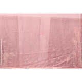 Dusty Pink Net Saree With All Over Hand Embroidered Floral Jaal