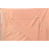 Rose Gold Hand Embroidered Sequin Floral Scalloped Border Saree