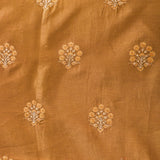 Olive Mustard Ikat-Print Saree With Giraffe Motif And Sequin Border