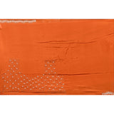 Rust Orange Satin Saree With Sequin Booti And Scalloped Border