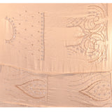Beige Saree With Swirl Pattern Sequin Embroidery With Scalloped Border
