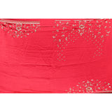 Red Hand Embroidered Saree With Floral Sequin Pallu