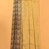 Yellow & Black Silver Zari Floral Jaal Pure Silk Banarasi Saree With Contrast Black Pallu
