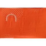 Orange Hand Embroidered Georgette Saree With Multi-Row Sequin Border