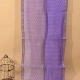 Purple Organza Saree With Bandhani Print And Mirror Work Border